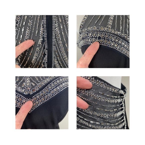 Say Yes To The Prom Dress Gown 5 Black Halter Rhinestone Embellished Gown Long - Picture 10 of 12